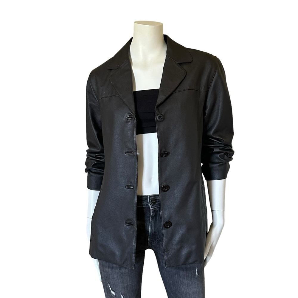 Stunning Brown Leather Blazer Jacket